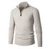 Vertical Bar Half Turtleneck Zipper